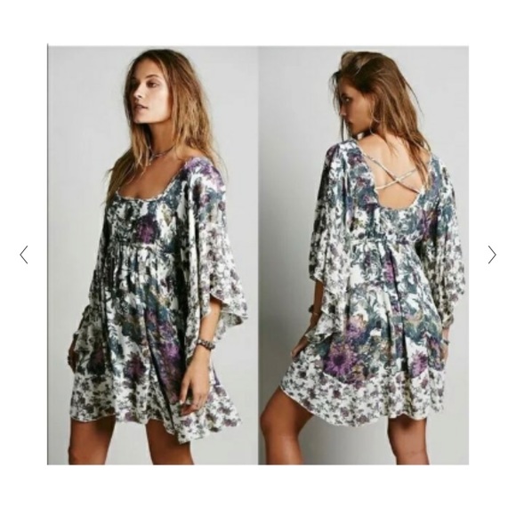 Free People Heart of Gold Watercolor Floral Dress - Picture 2 of 14
